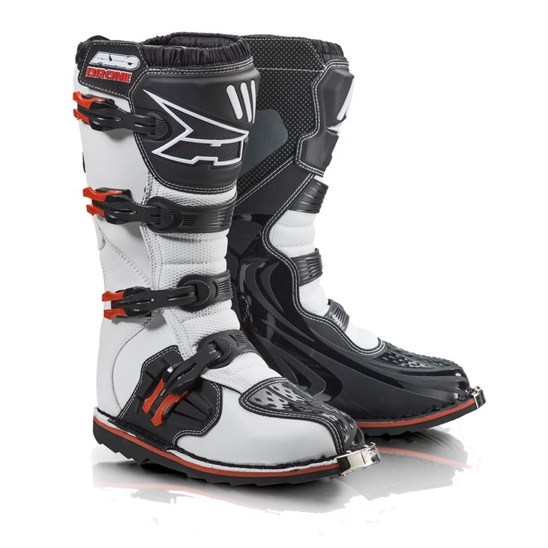 Motorradstiefel AXO Drone Enduro weiß-schwarz-rot Ausverkauf
