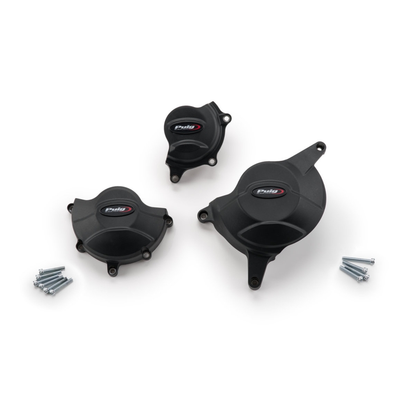 Engine protective covers PUIG schwarz included right, left and alternator caps