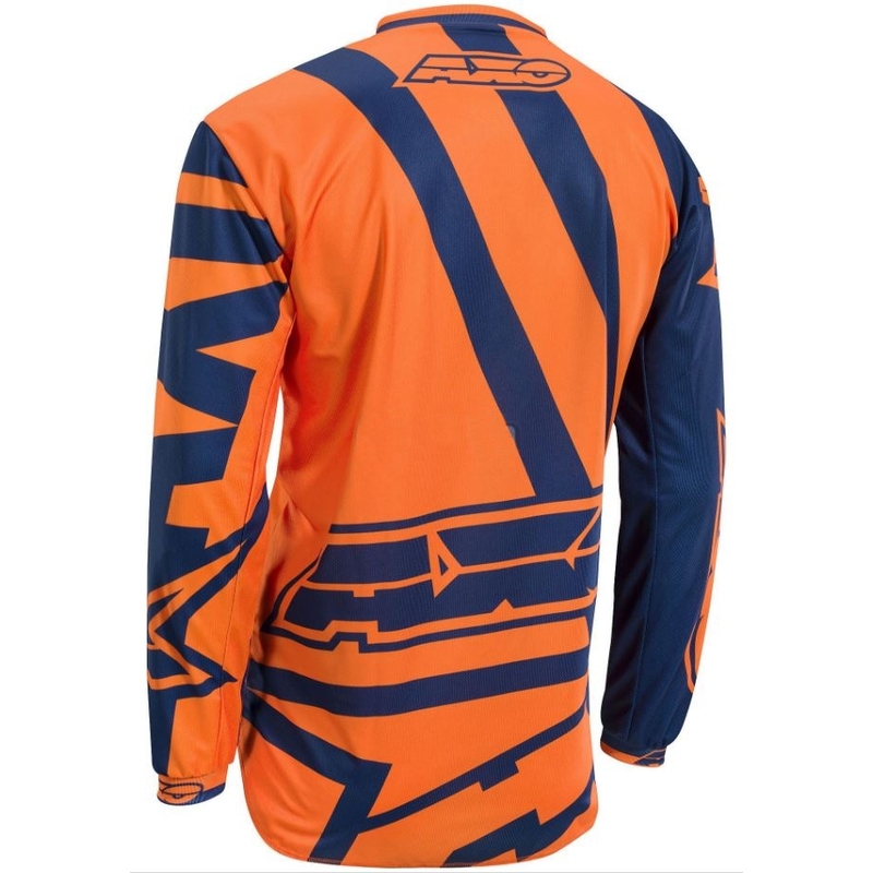 Motocross-Trikot AXO Motion 4 Jersey blau-fluo orange Ausverkauf
