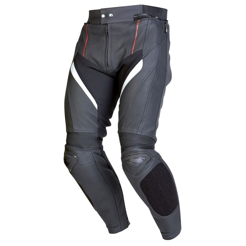 Ozone Grip Motorradhose aus schwarzem Leder