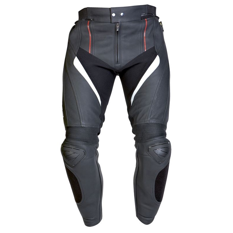 Ozone Grip Motorradhose aus schwarzem Leder
