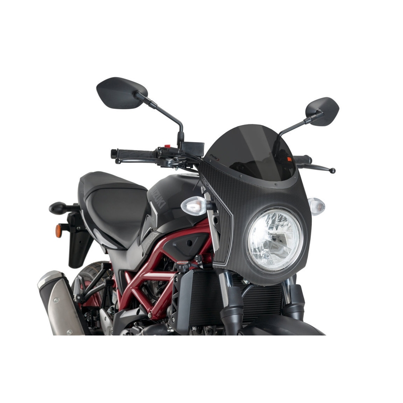 Windschirm PUIG RETRO SEMI-FAIRING dunkel getönt carbon look