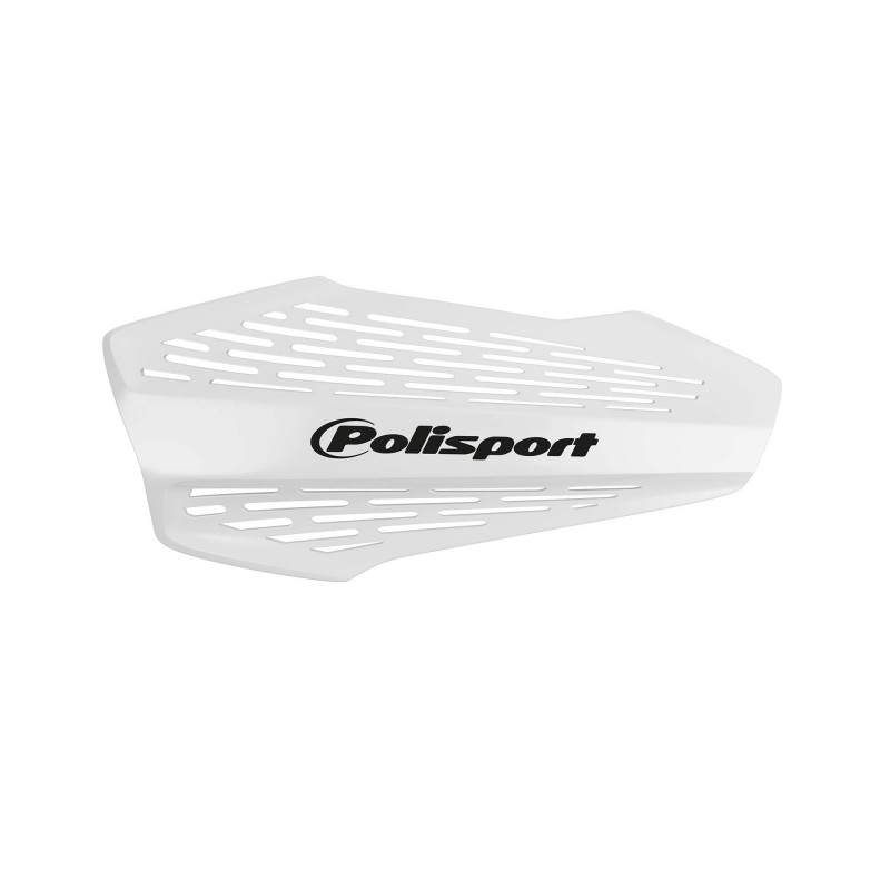 Handguard POLISPORT MX FORCE with universal handlebar mounting kit weiß