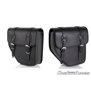 Leder-Satteltasche CUSTOMACCES IBIZA API001N schwarz Paar