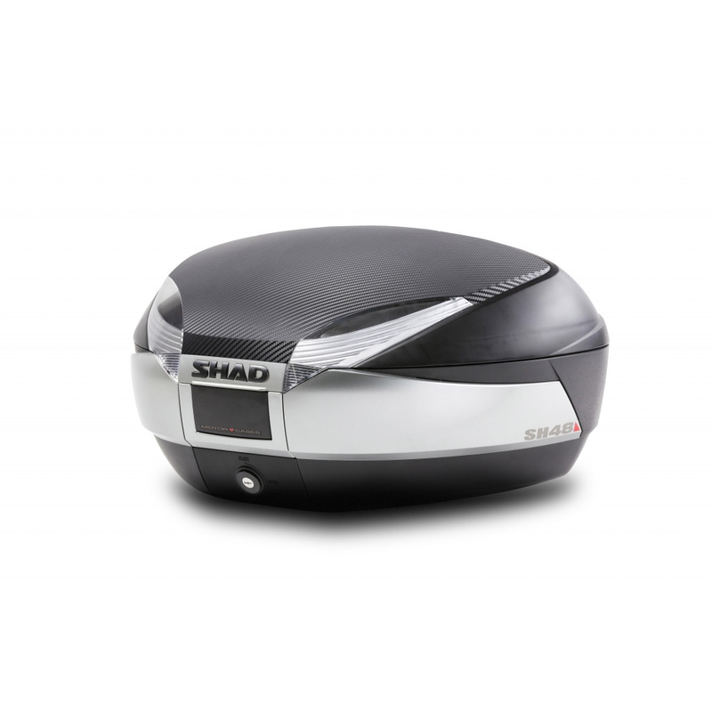 Top case with color cover SHAD SH48 Carbon mit Schloss PREMIUM SMART