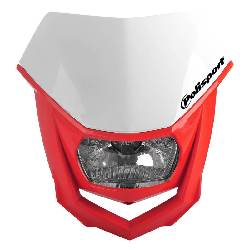 Maske mit Leuchte POLISPORT HALO weiß/rot