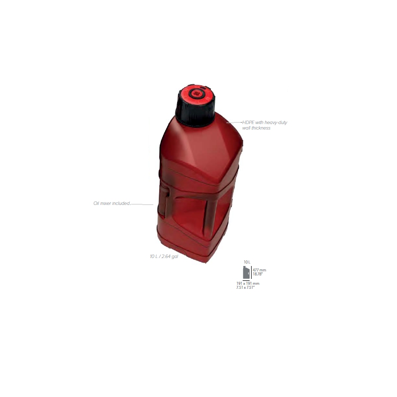 Utility can POLISPORT PROOCTANE 10 l with standard cap + 100 ml mixer + hose rot transparent