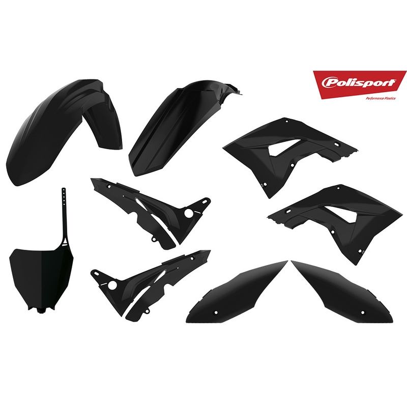 Satz Kunststoffteile POLISPORT restyling schwarz für HONDA CR 125 R 2002-2007, HONDA CR 250 R 2002-2007