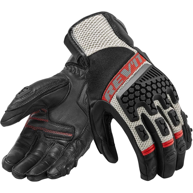 Motorradhandschuhe Revit Sand 3 schwarz-rot Ausverkauf