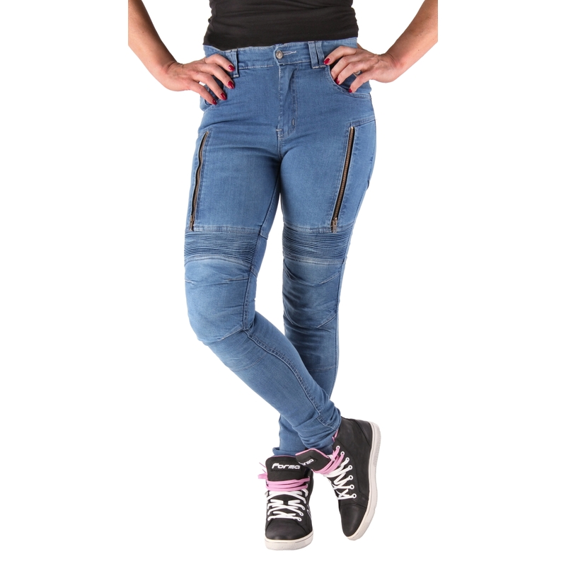 Women's Street Racer Klassisch Blau Motorrad Jeans Ausverkauf