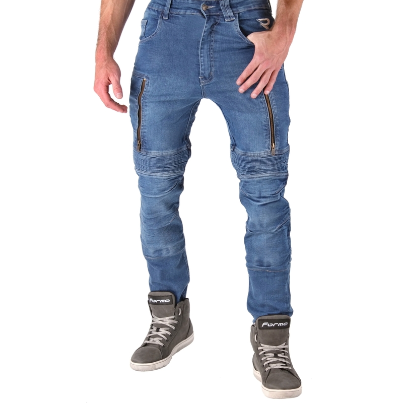 Street Racer Klassische blaue Motorradjeans Ausverkauf