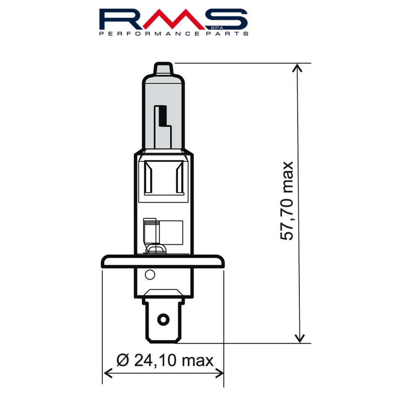 Žárovka RMS 12V 55W, H1 modrá