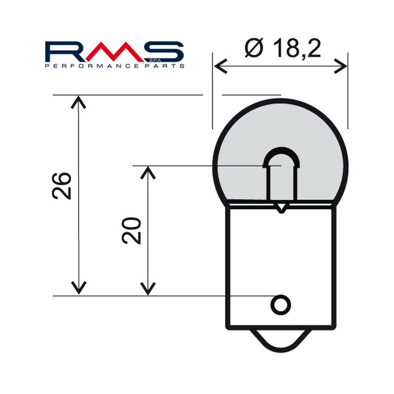 Žárovka RMS 12V 10W, G18 oranžová