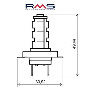 Žárovka RMS 12V 14 Led, H7 modrá