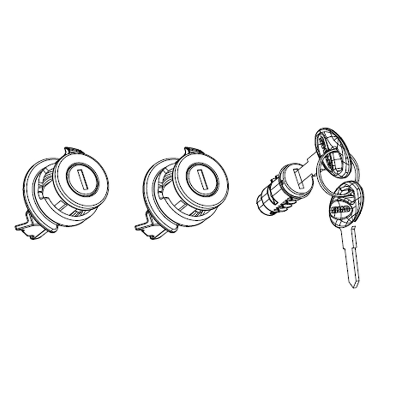 Key kit + 3 red-key cylinders SHAD for SH35 and SH36