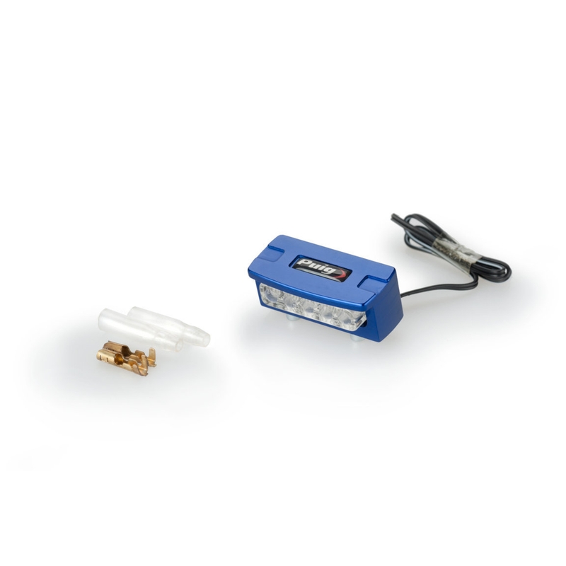 Beleuchtung für Kennzeichen Halter PUIG FLASH blau alu with LEDs