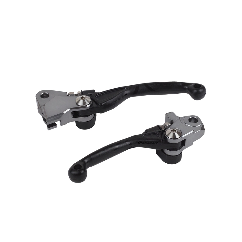 Pivot lever set POLISPORT schwarz für KAWASAKI KX 250 (F) 4T 2013-2018, KAWASAKI KX 450 (F) 2013-2018