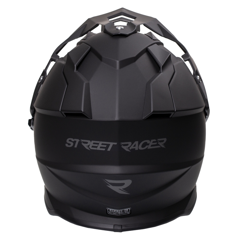 Enduro-Helm Street Racer Tracker schwarz-matt
