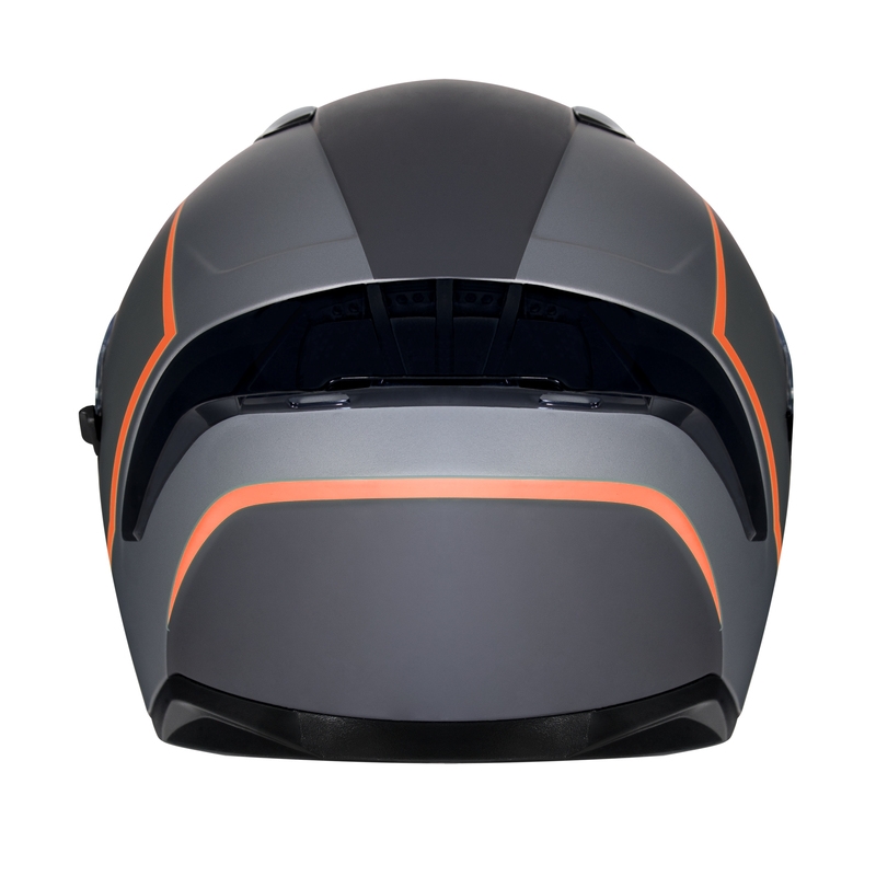 Ozone Sprint Stripe schwarz-grau-fluorrot Integral Motorradhelm