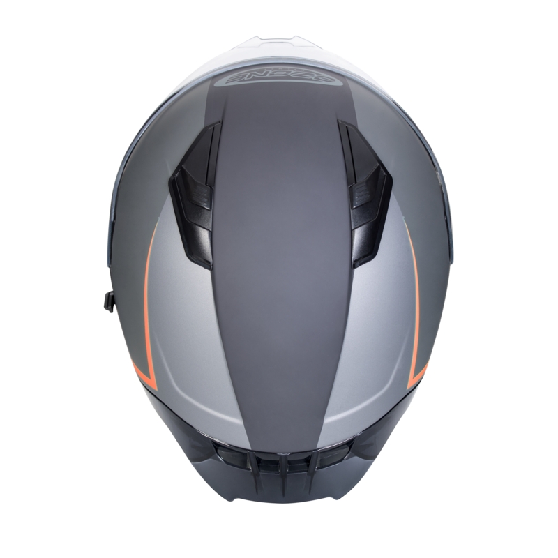 Ozone Sprint Stripe schwarz-grau-fluorrot Integral Motorradhelm