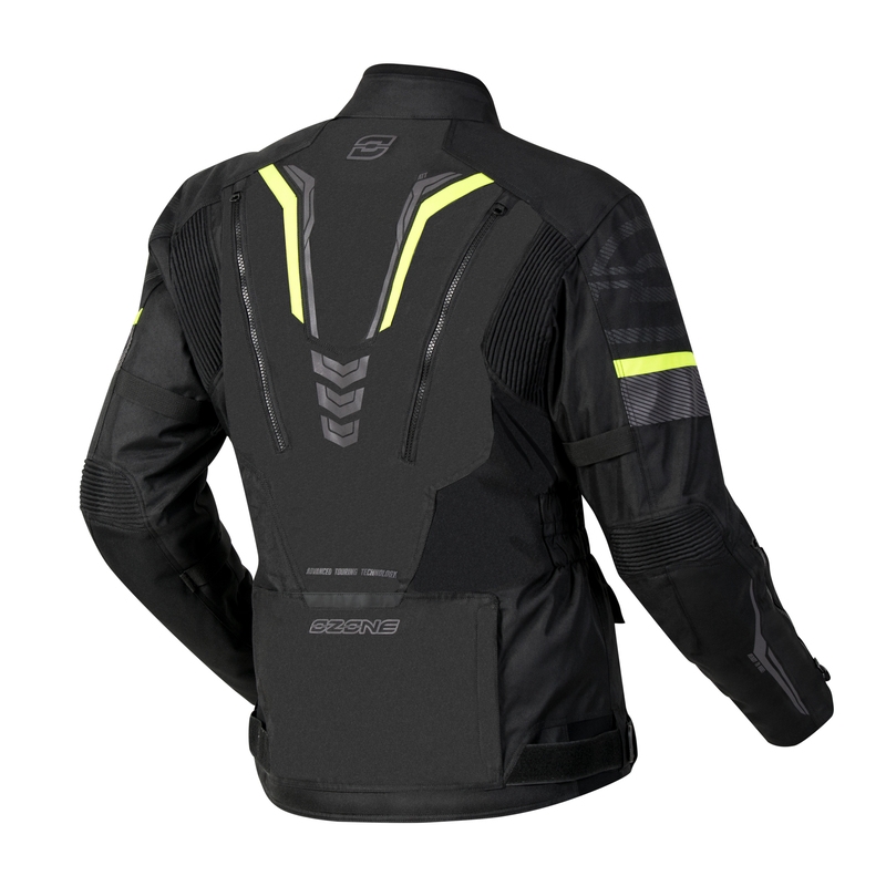 Motorradjacke Ozone Tour III schwarz-anthrazit-fluo gelb