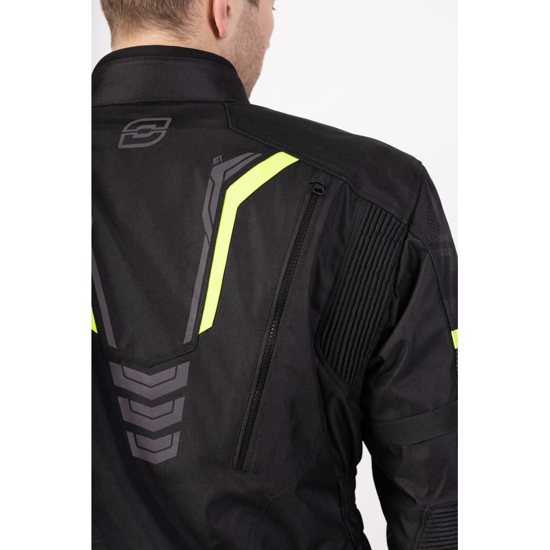 Motorradjacke Ozone Tour III schwarz-anthrazit-fluo gelb