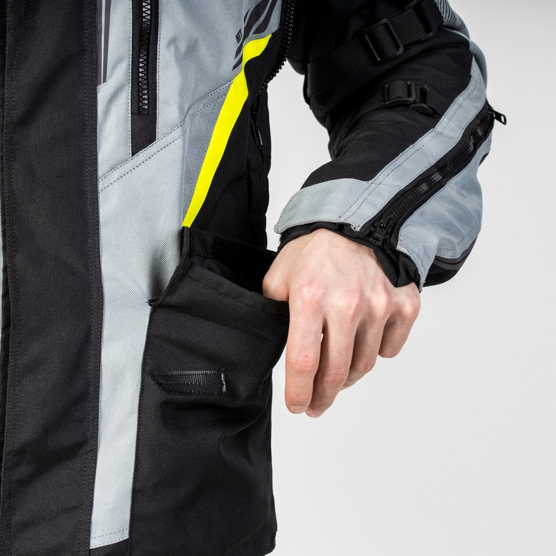 Motorradjacke Ozone Tour III schwarz-grau-fluo gelb