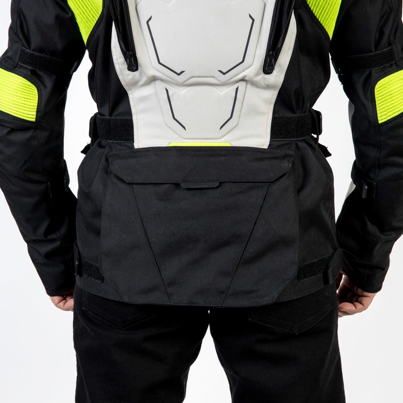 Motorradjacke Ozone Sahara schwarz-grau-fluo gelb Ausverkauf