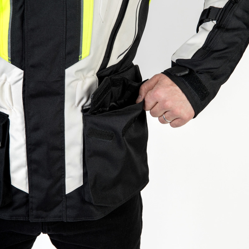 Motorradjacke Ozone Sahara schwarz-grau-fluo gelb Ausverkauf