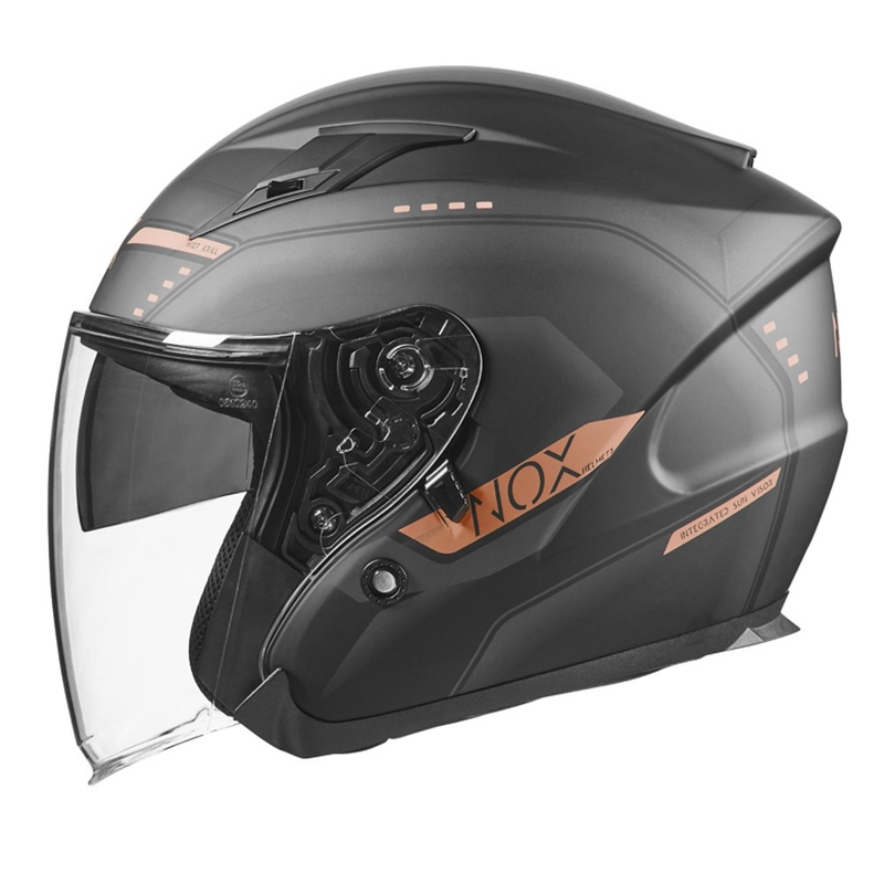 Offener Motorradhelm NOX N128 Krill schwarz-bronze
