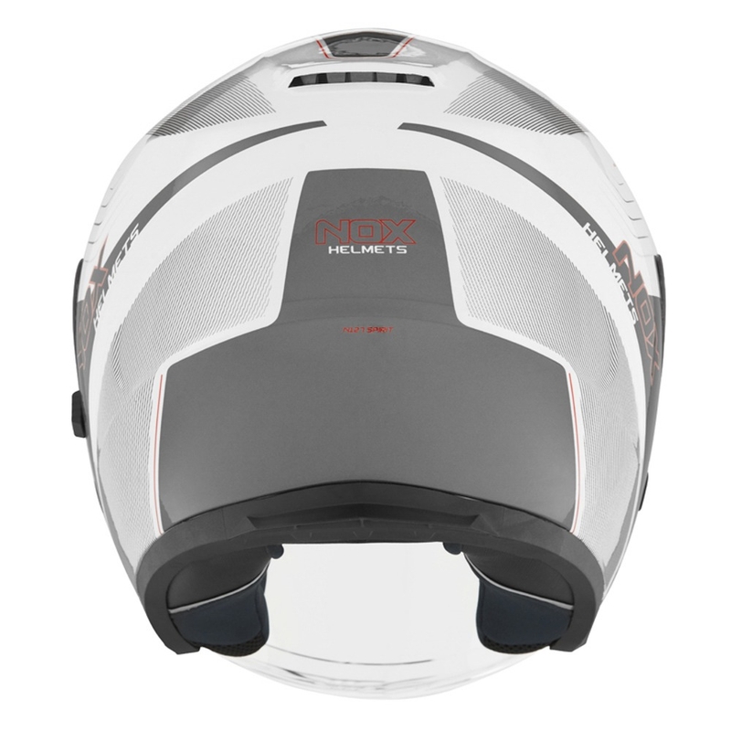 Offener Motorradhelm NOX N128 Spirit weiß-rot