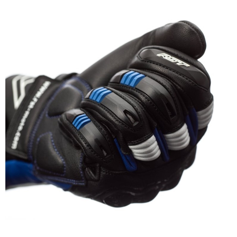 Motorradhandschuhe RST Pilot CE schwarz-weiß-blau Ausverkauf