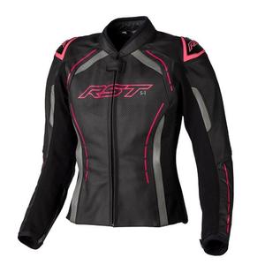 Damen Motorrad Lederjacke RST S1 CE schwarz-grau-rosa Ausverkauf