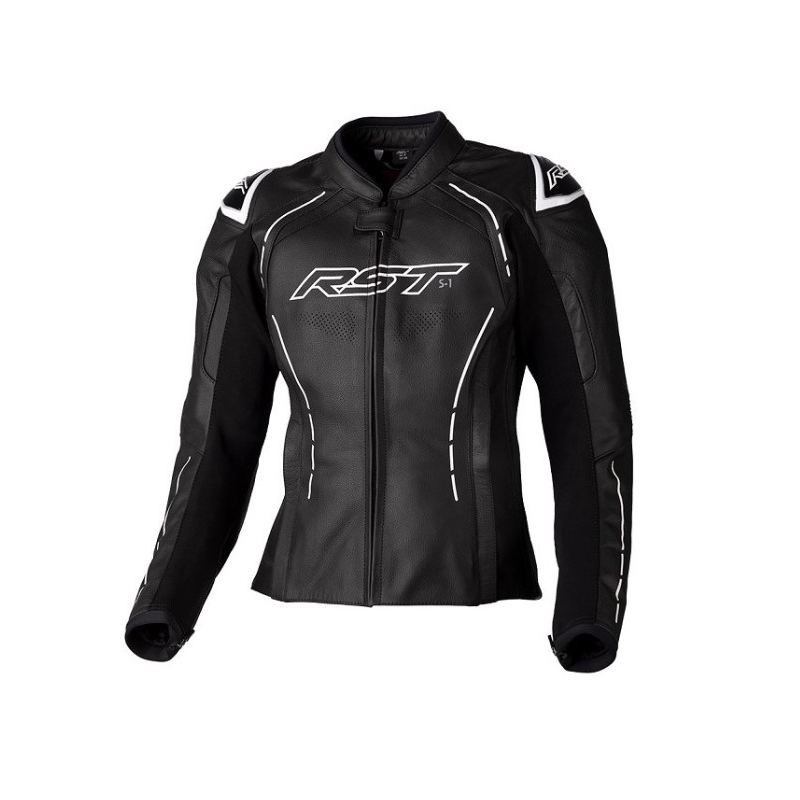 Damen Motorrad Lederjacke RST S1 CE schwarz und weiß Ausverkauf