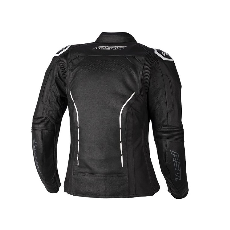 Damen Motorrad Lederjacke RST S1 CE schwarz und weiß Ausverkauf