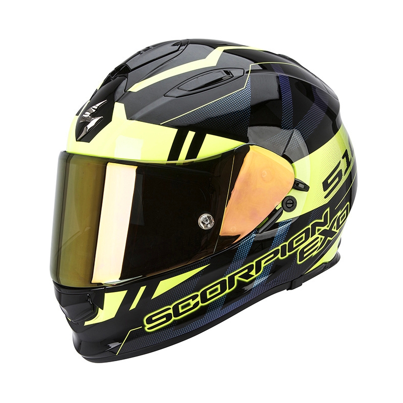 Moto Integralhelm Scorpion EXO-510 Stage schwarz-gelb Ausverkauf