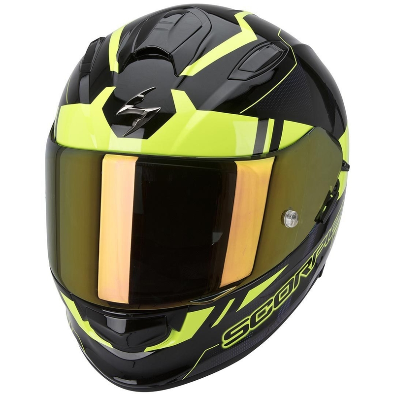 Moto Integralhelm Scorpion EXO-510 Stage schwarz-gelb Ausverkauf