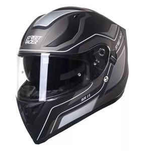 Street Racer SR I1 schwarz-grau-weißer Integral-Motorradhelm