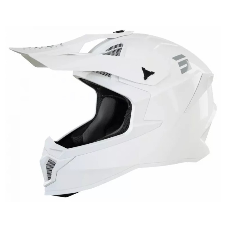 Motocross-Helm Shot Lite Fury Solid 2.0 weiß