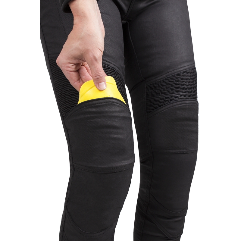 Damen-Motorradjeans Ozone Roxy, schwarz