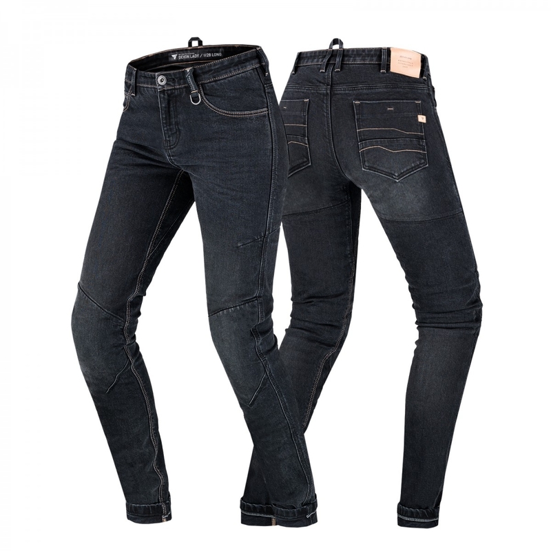 Shima Devon Damen Jeans schwarz verlängert für Motorrad Ausverkauf
