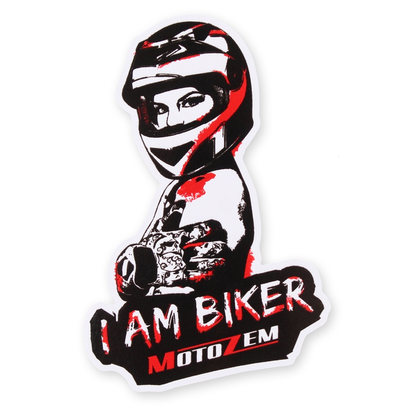 MotoZem Ich bin Biker Aufkleber - Frau