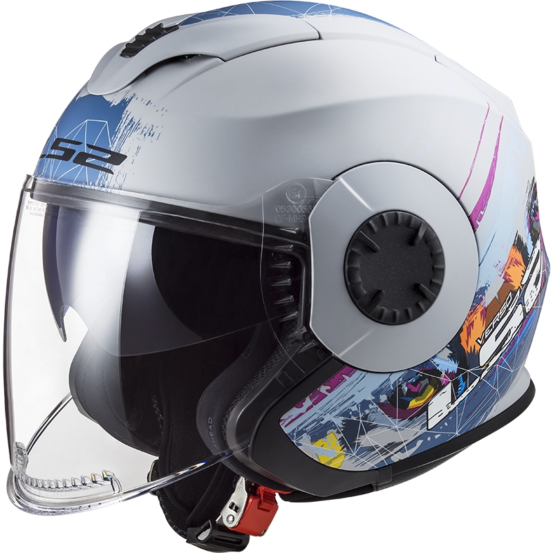 Offener Motorradhelm LS2 OF570 Verso Spring silber blau