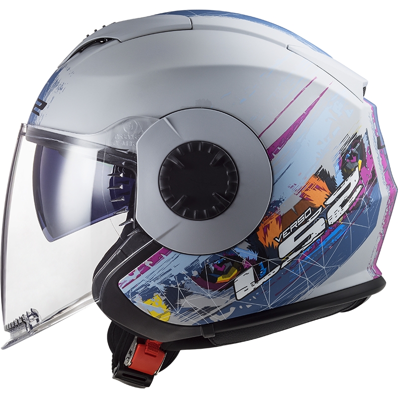 Offener Motorradhelm LS2 OF570 Verso Spring silber blau