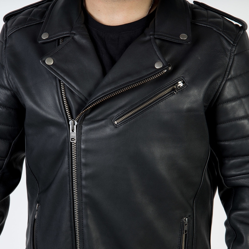 Ozone Ramones Moderne Schwarze Motorradjacke Ausverkauf