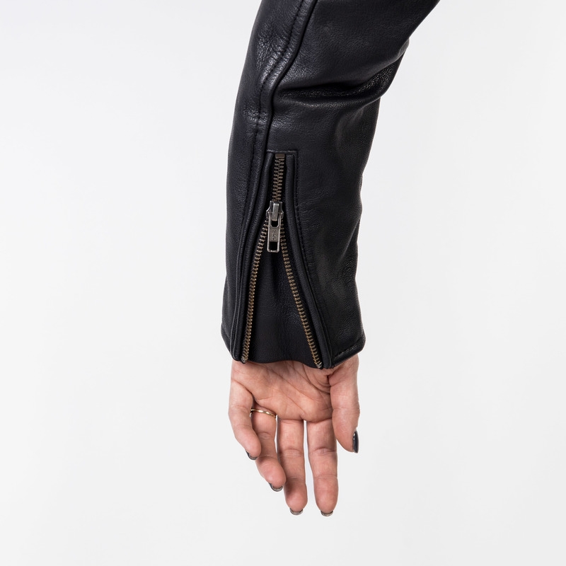 Ozone Ramones Modern Damen Motorrad Jacke Schwarz Ausverkauf