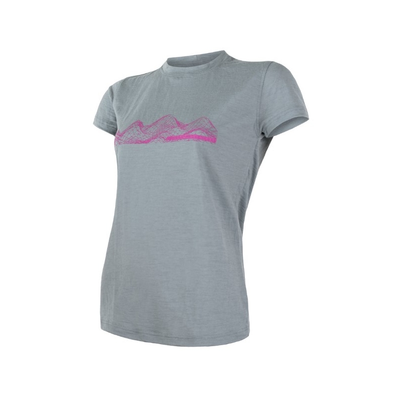 Damen Funktions-T-Shirt Sensor Merino Active PT Mountains grau - kurzarm Ausverkauf