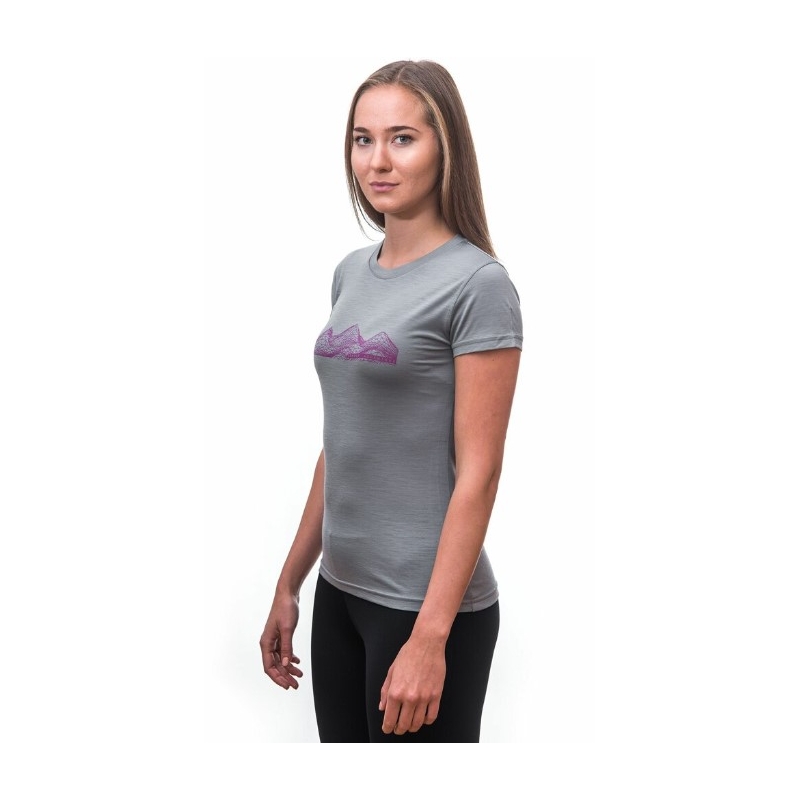 Damen Funktions-T-Shirt Sensor Merino Active PT Mountains grau - kurzarm Ausverkauf