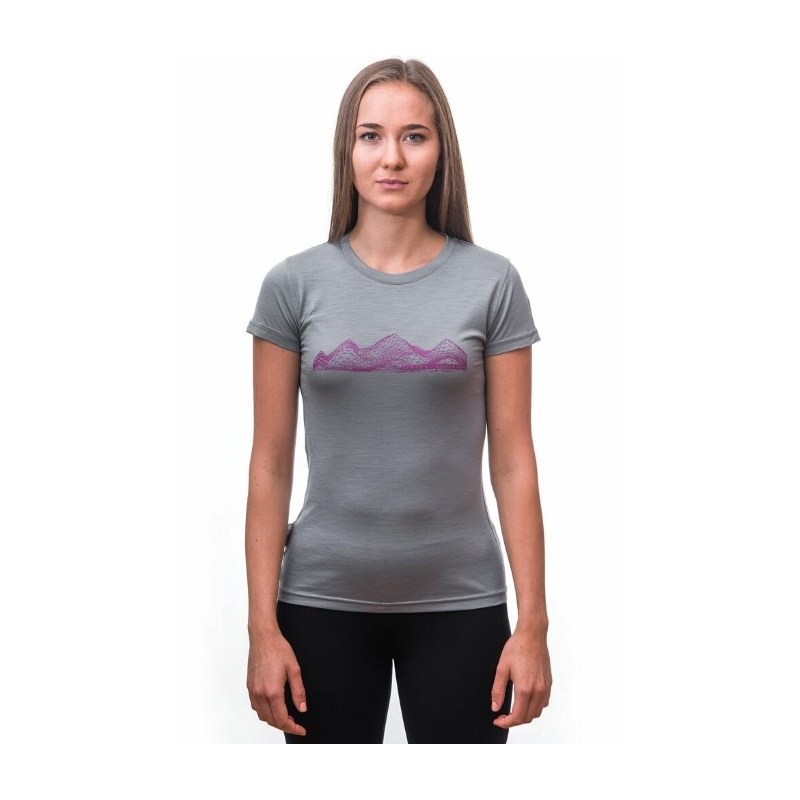 Damen Funktions-T-Shirt Sensor Merino Active PT Mountains grau - kurzarm Ausverkauf