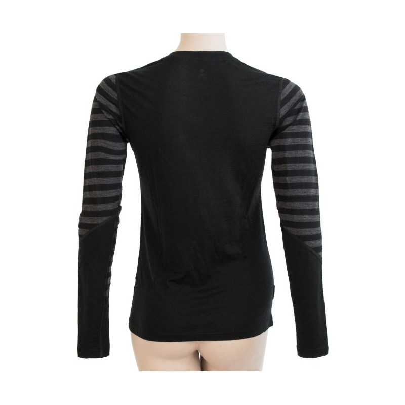 Damen Funktions-T-Shirt Sensor Merino Active schwarz-grau - Langarm Ausverkauf